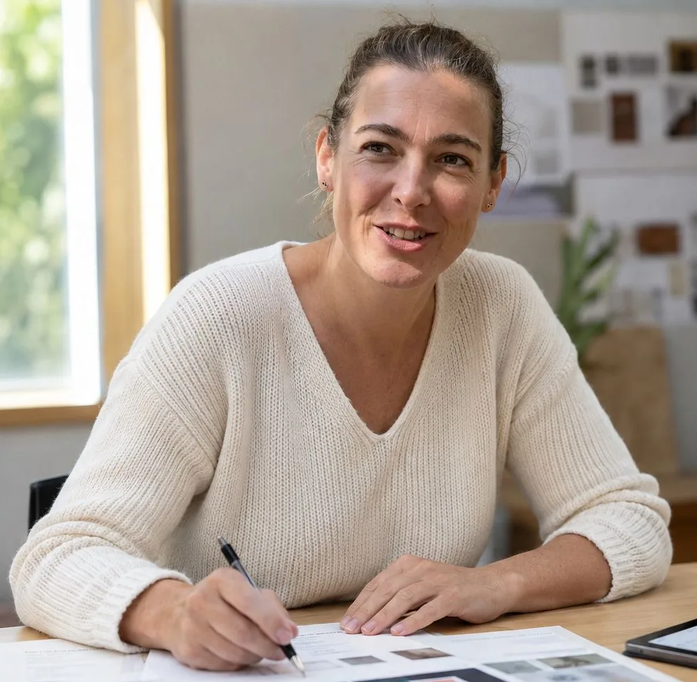 Diana am Schreibtisch